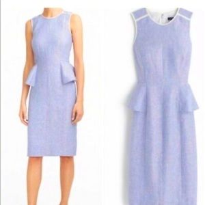 J. Crew 4P Linen Peplum Dress French Blue